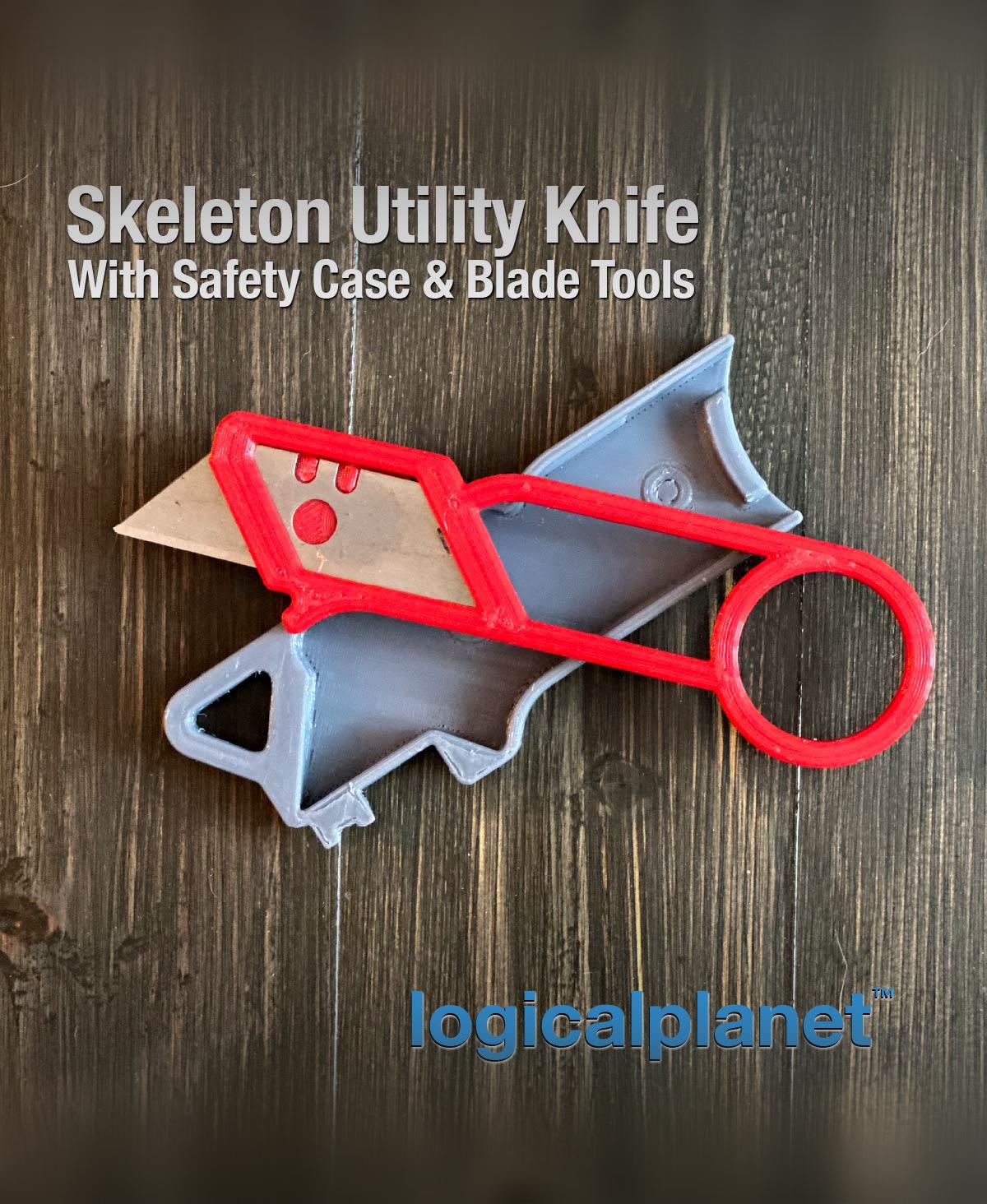 Skeleton Style Utility Knife (and Safety Case with integrated tools) 3d model