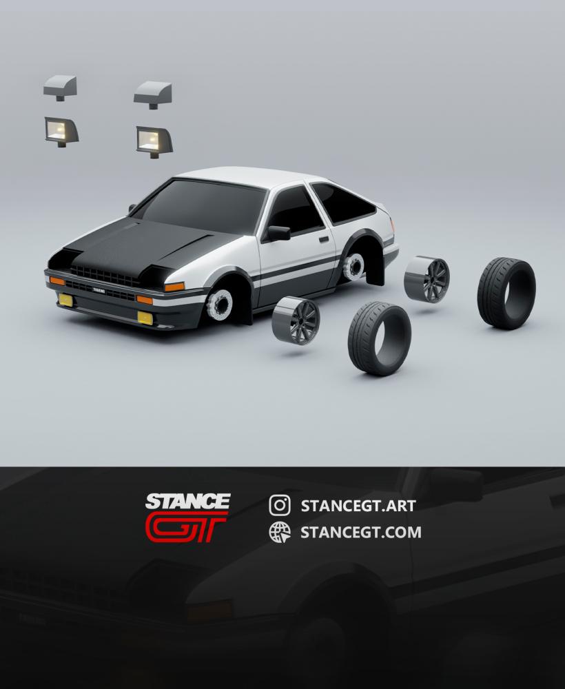 TOYOTA COROLLA AE86 | ORIGINAL | Model kit car 3d model