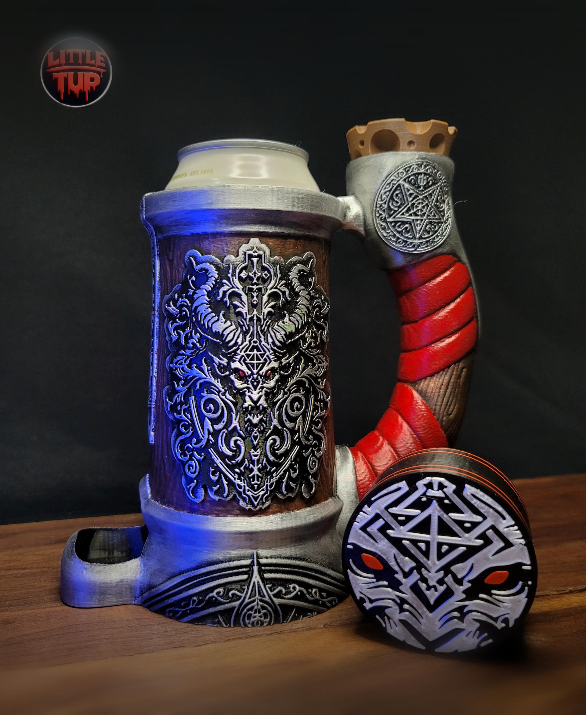 The Disobedience Goat 12oz can cozy dice tower. 3d model
