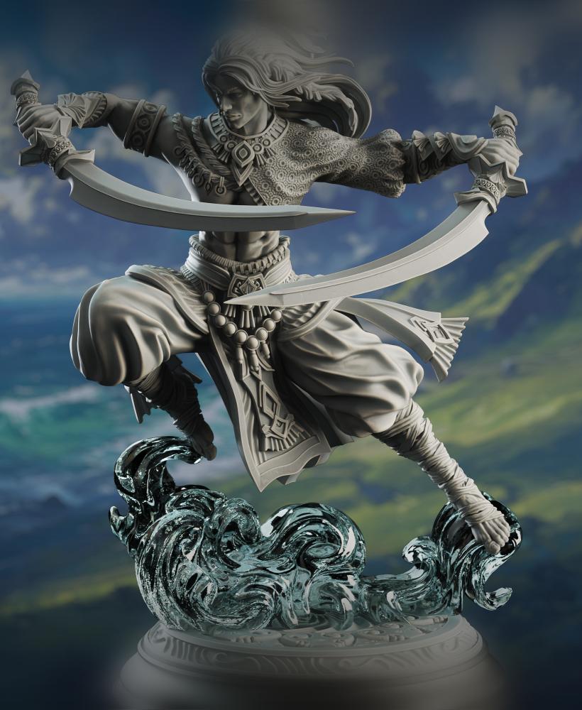 Air Genasi Sword Dancer Fighter - Hudin the Summer Breeze 3d model