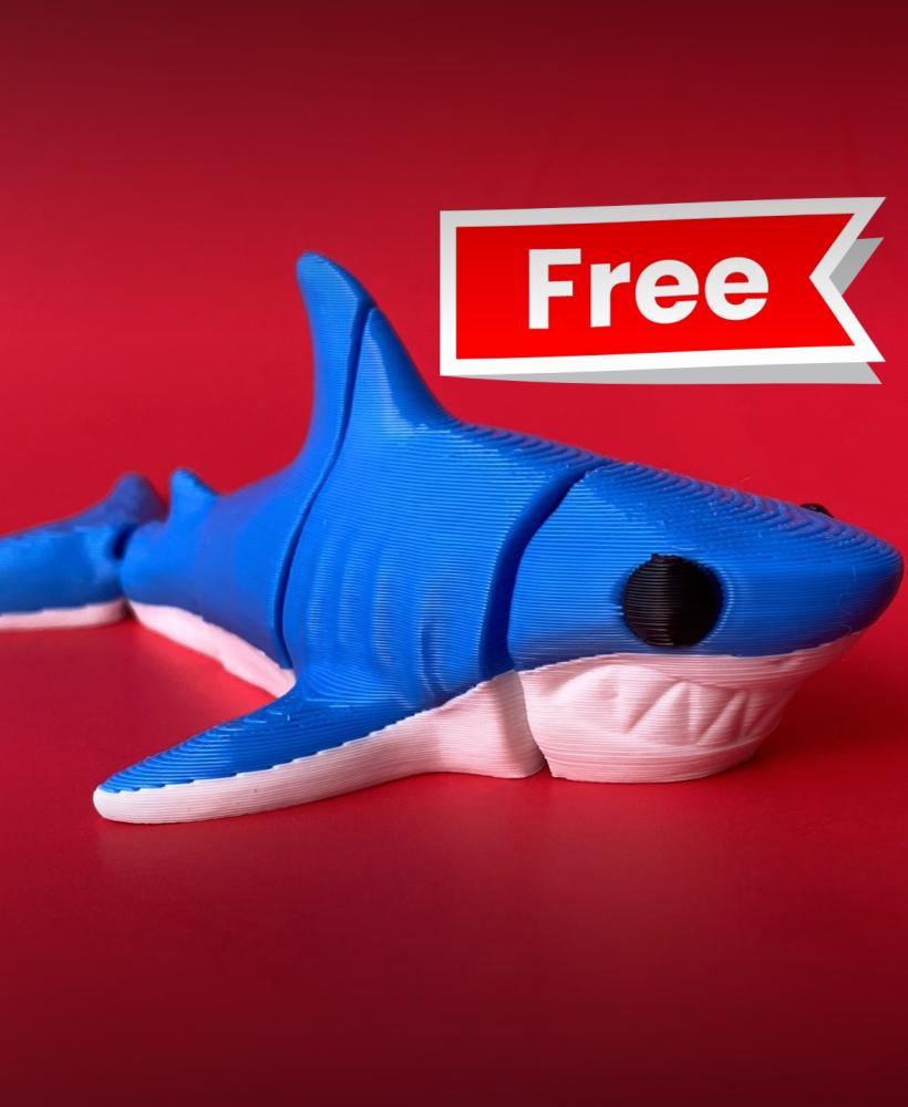 Happy Shark Articulated Flexi Print In Place 3d model