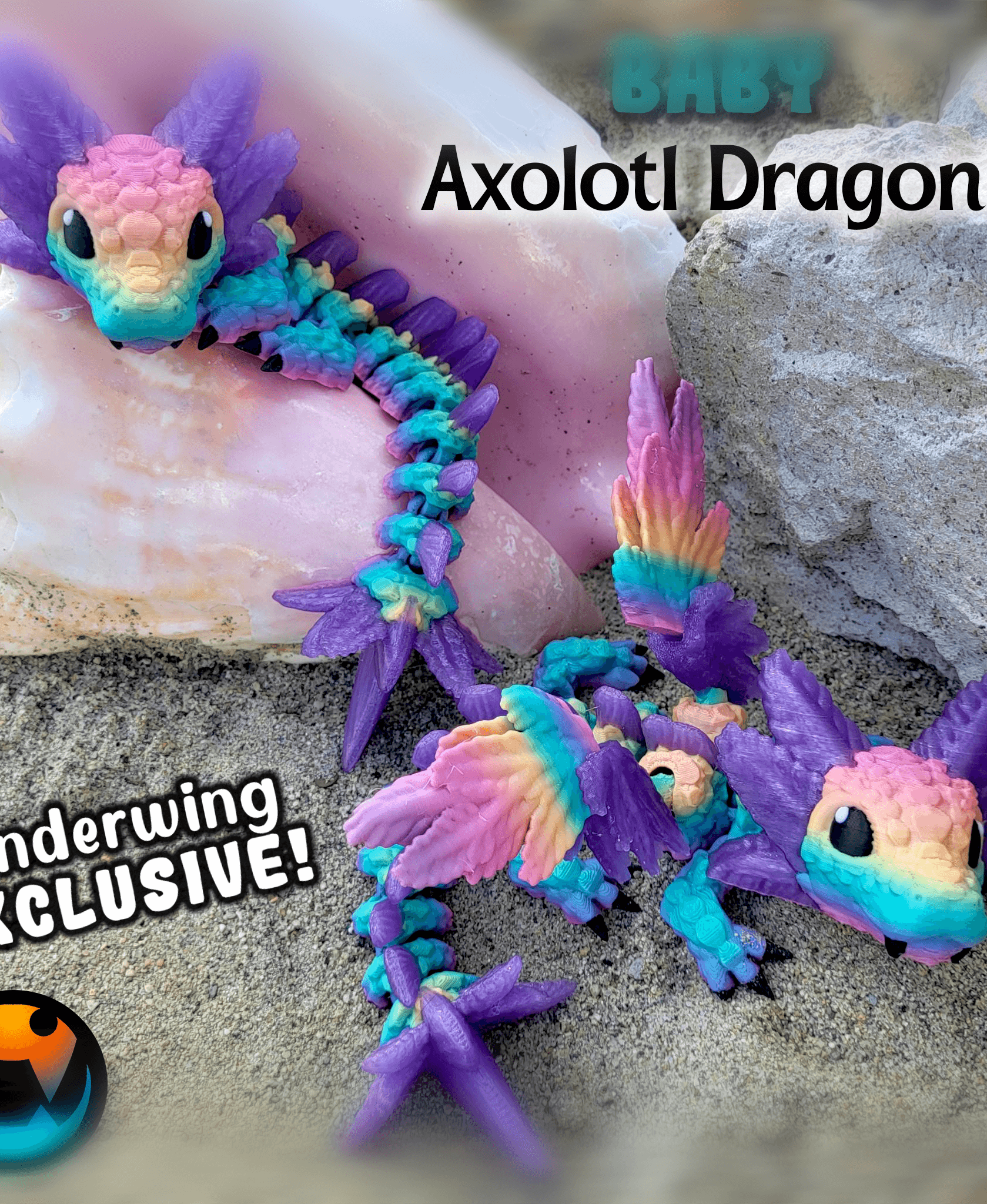 Baby Axolotl Dragon 3d model