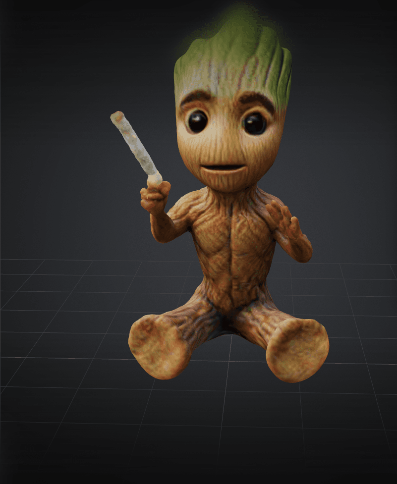 Baby Groot Smoking 3d model