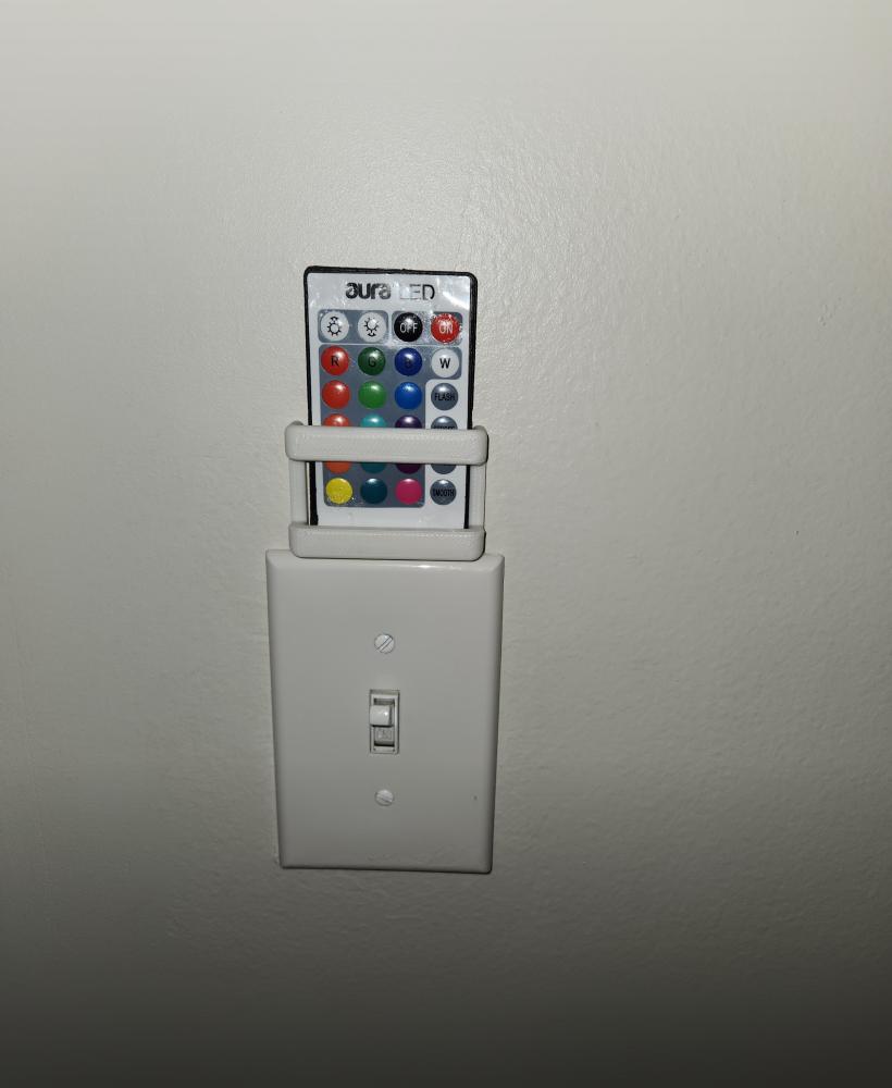 LED Remote Holder - Light Switch Cover Attachments - Top and Side 3d model