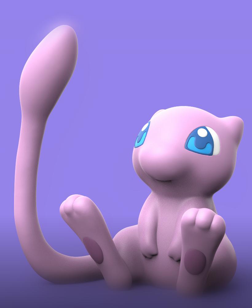 Mew (Easy Print No Supports) 3d model
