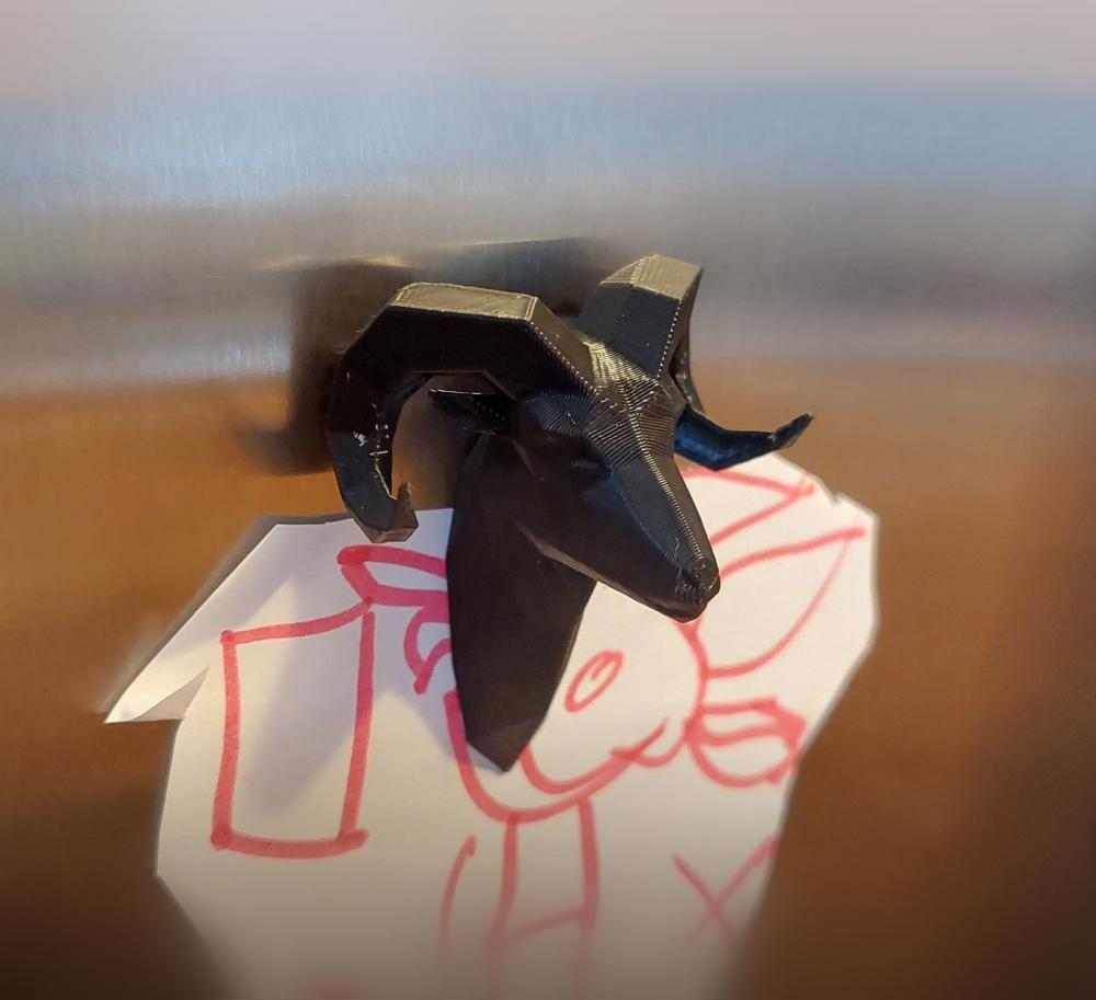 Low Poly Ram Fridge Magnet 3d model