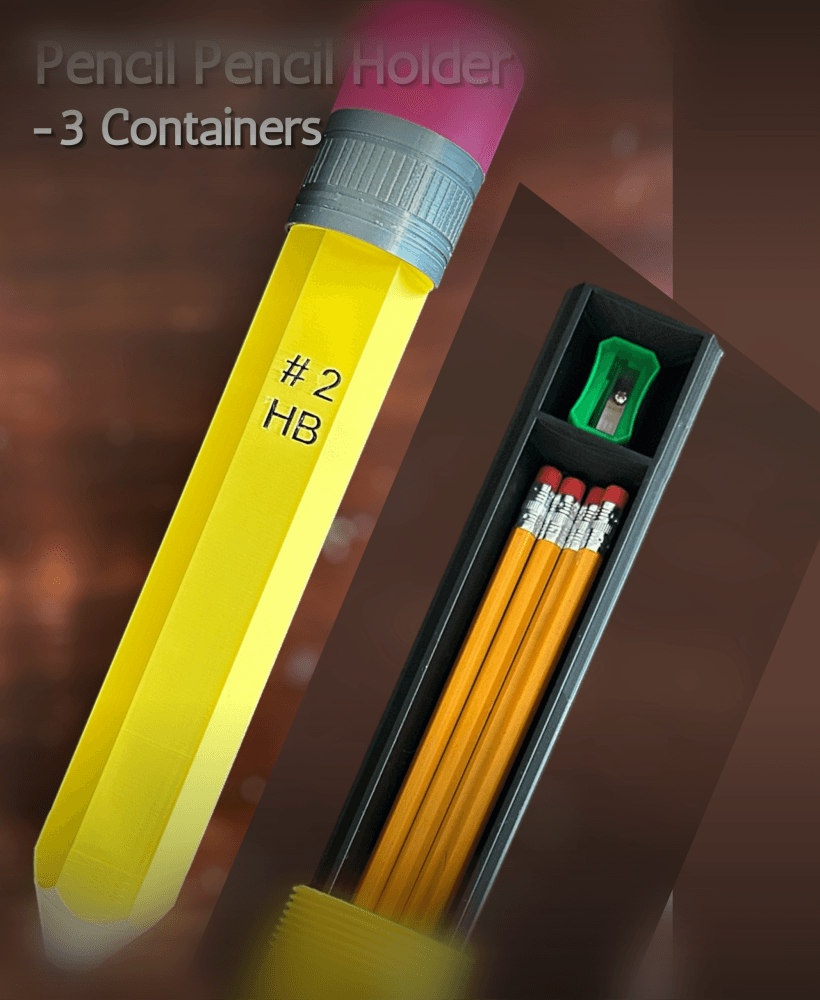 Pencil Pencil Holder (over a foot long!) 3d model