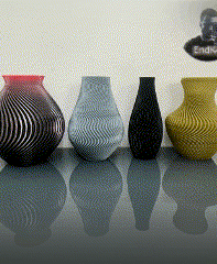 Spiral Vase Set Version Three - 4 Designs 3d model