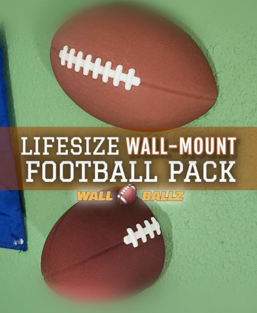 Pair of Lifesize Decorative Football Halves :: 'Wall Ballz' Hanging Pop-Out 3D Art Collection 3d model