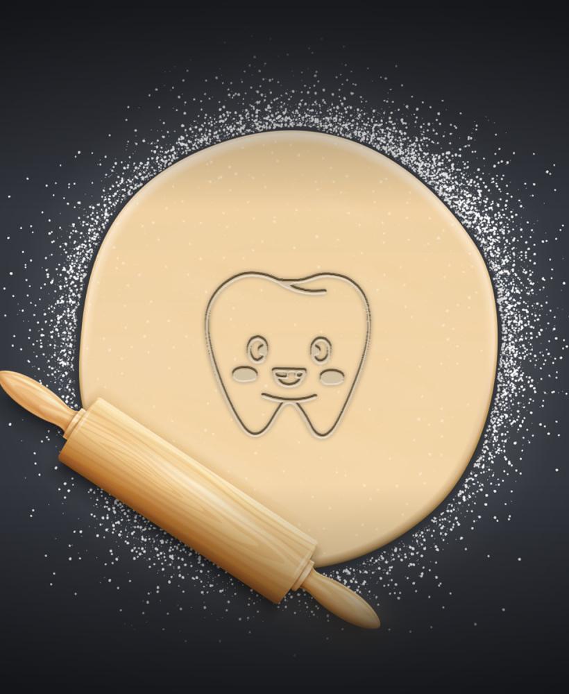 Happy Tooth Cookie Cutter, Biscuit Cutter 3d model