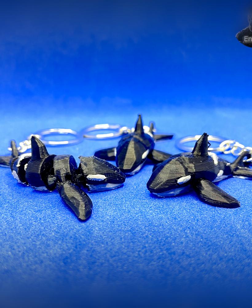 Low Poly Orca Whale Keychains 3 Models - Articulated - No Supports - Print in Place  3d model