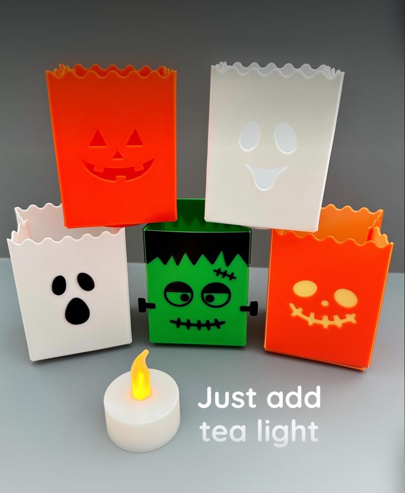 Mini Paper Bag Halloween Laterns (5 Styles) 3d model