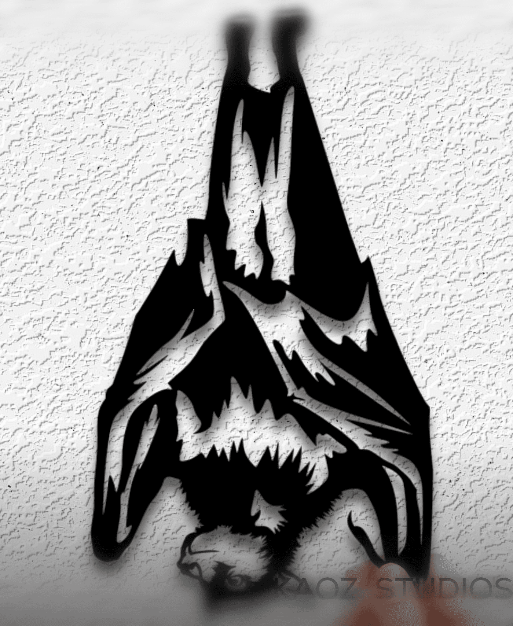 upside down bat wall art hanging bat wall decor halloween decoration 3d model