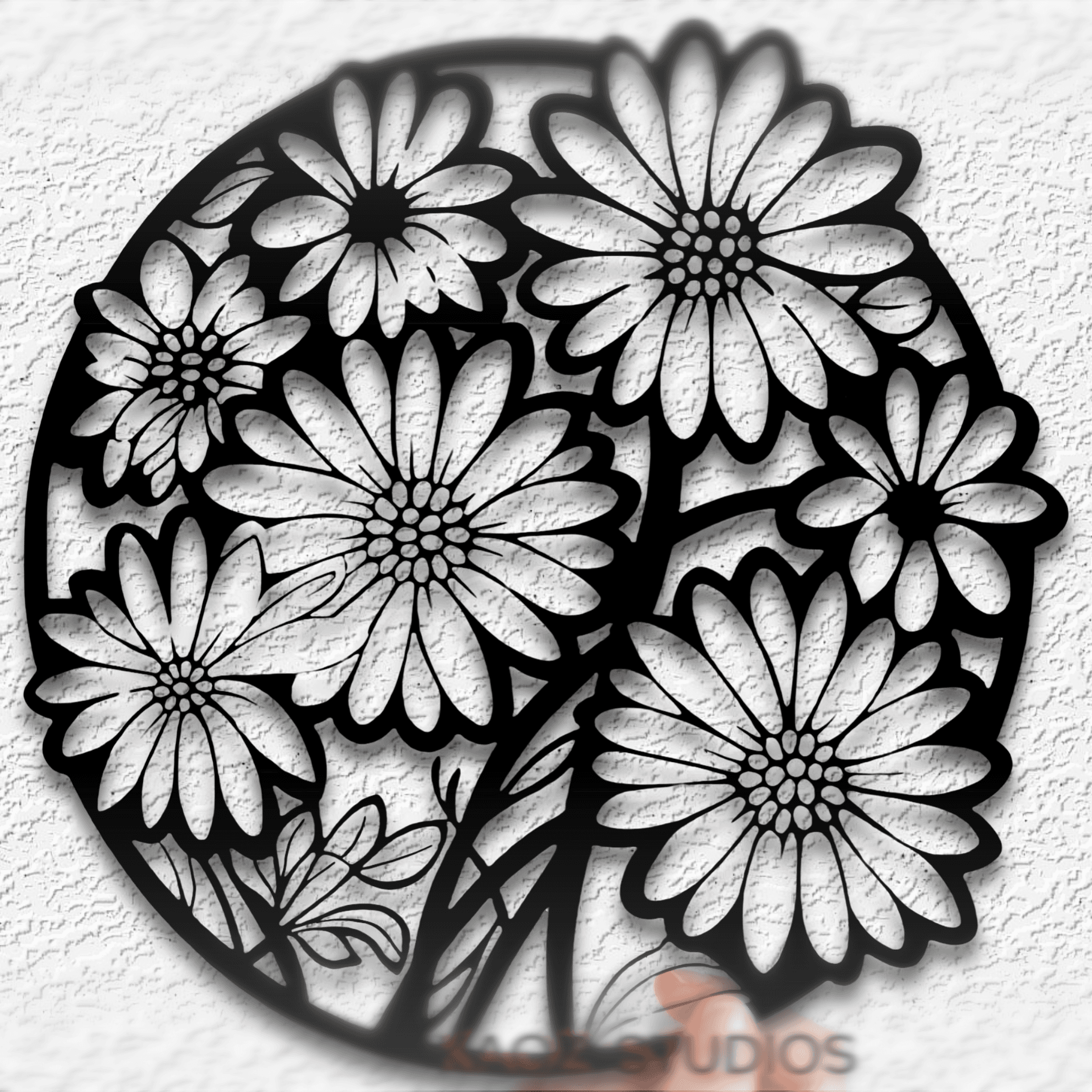 daisies wall art sunflowers wall decor flowers decoration 3d model