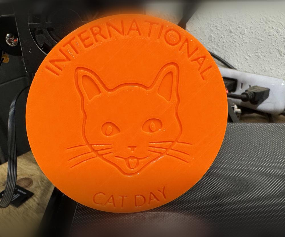 International Cat Day Coaster 3d model