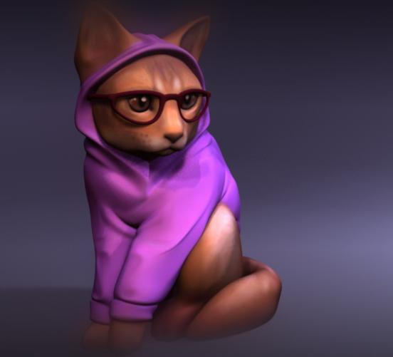 HipsterCat.obj 3d model