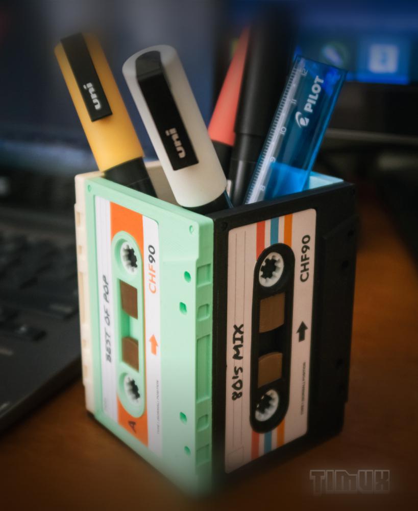 VINTAGE CASSETTE PEN HOLDER 3d model