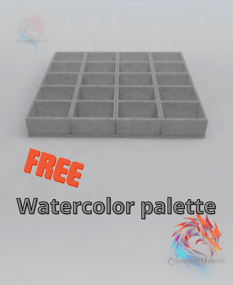 Basic Watercolor palette /no supports / 3mf included 3d model