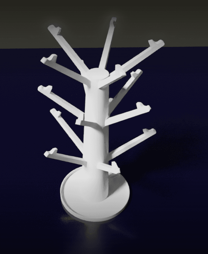 Keychain Tree Display Stand - Support Free - Print in Place 3d model