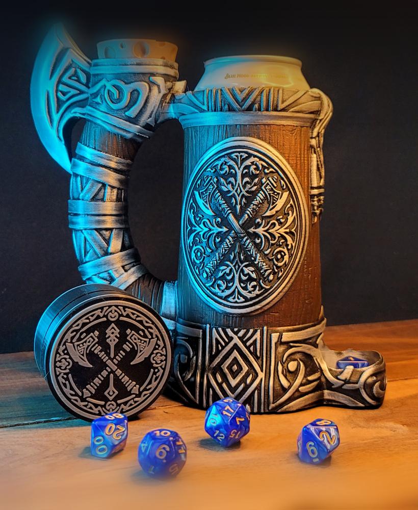 12oz Viking Forged Can Cozy Dice Tower 3d model