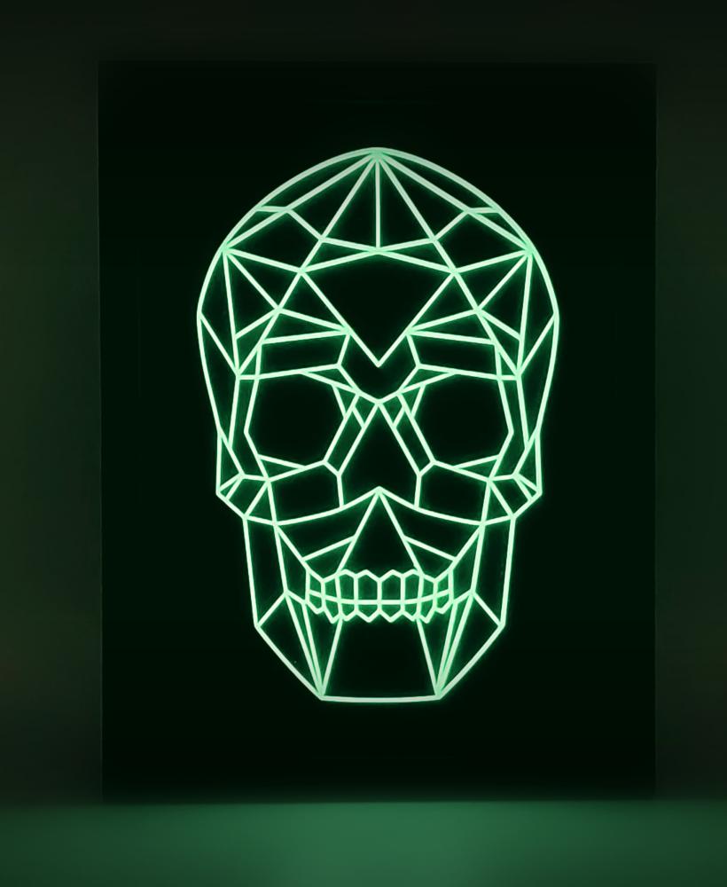 Geometric Glow-in-the-Dark Skull Halloween Decor! 3d model