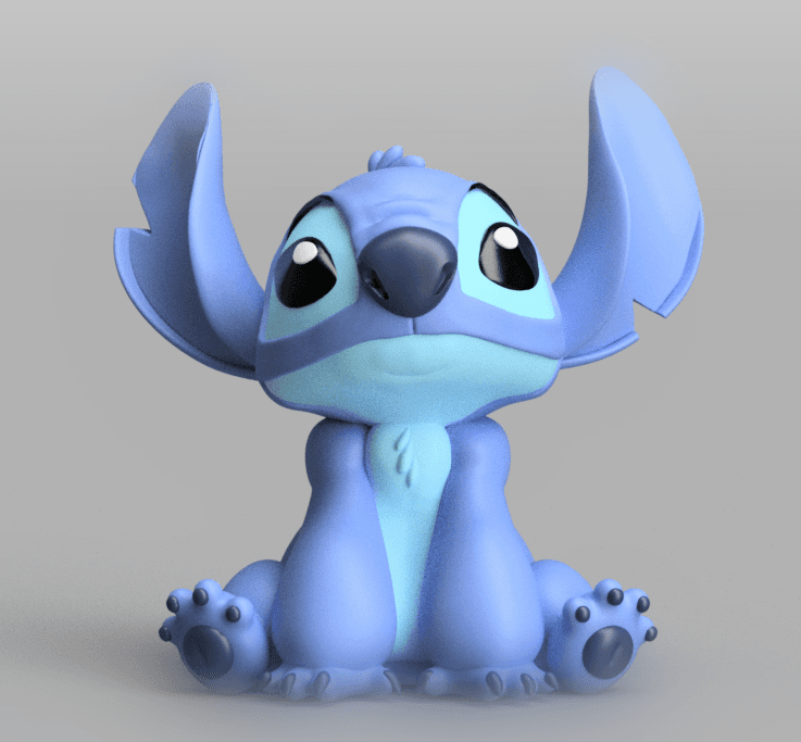 Stitch sitting single colour.3mf 3d model