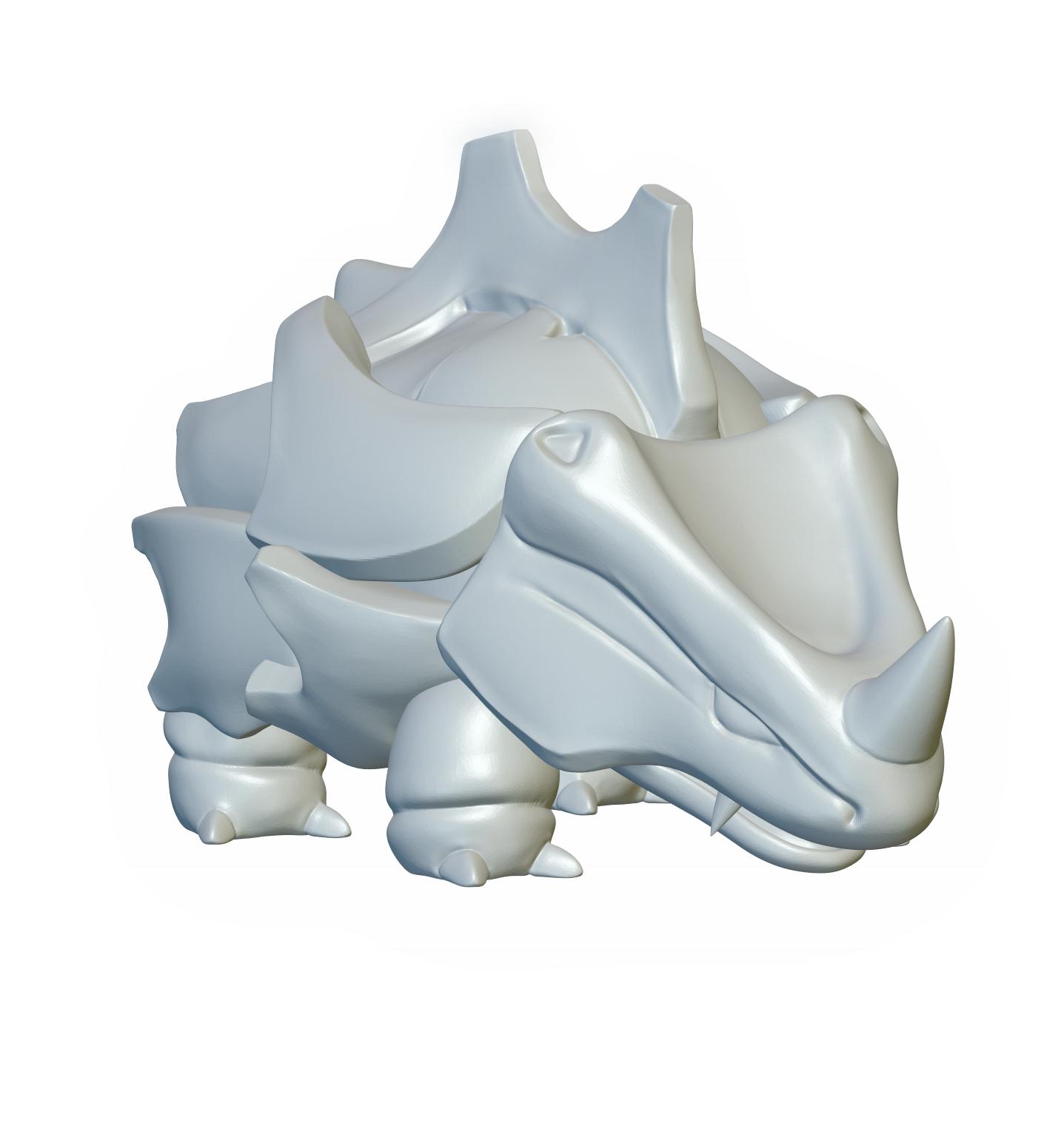 Pokemon Rhyhorn #111 - Optimized for 3D Printing 3d model