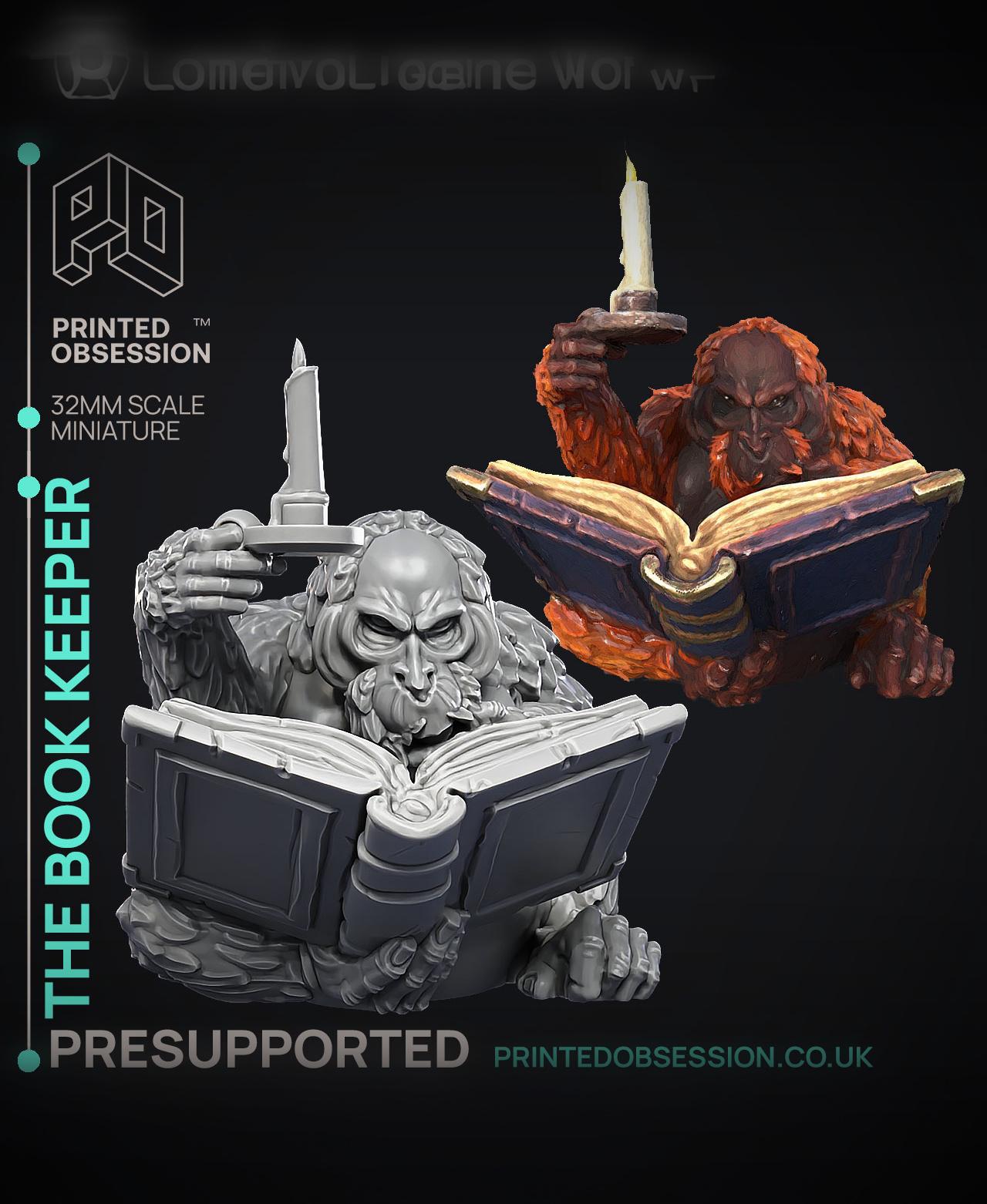 Book Keeper - NPC Libarian - PRESUPPORTED - Illustrated and Stats - 32mm scale  3d model