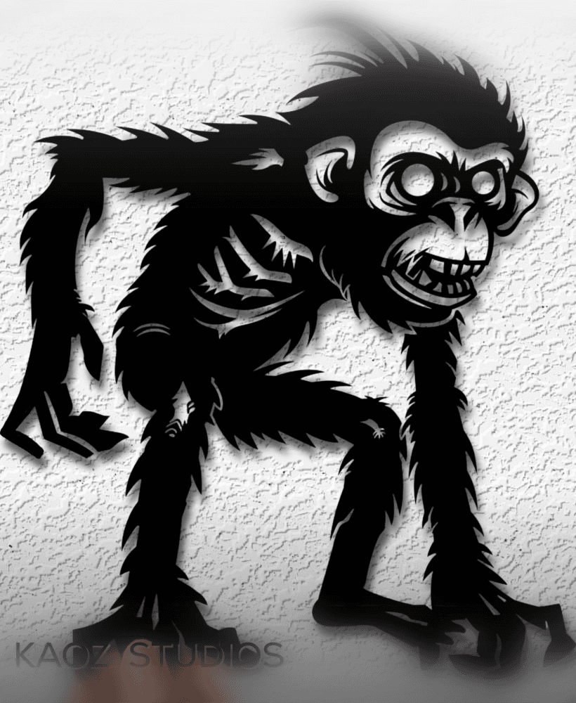 zombie monkey wall decor monster wall art halloween decoration 3d model