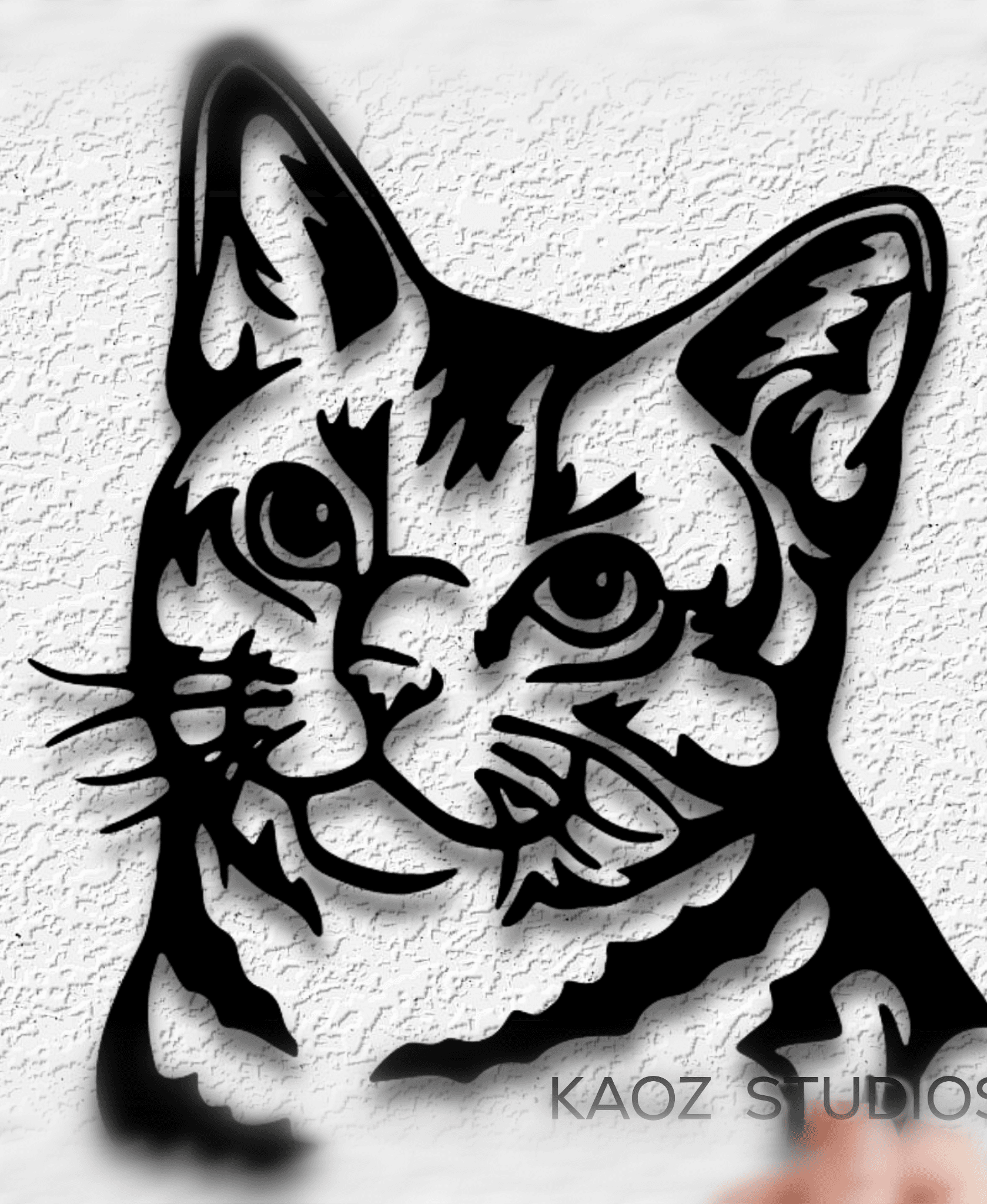 happy kitty wall art cat wall decor kitten decoration 3d model