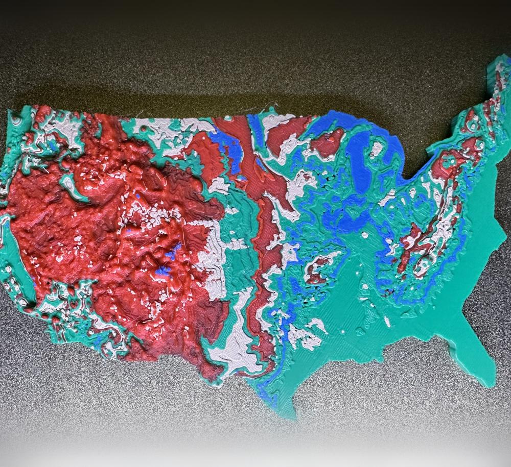 United States 3D Topographic Map 3d model