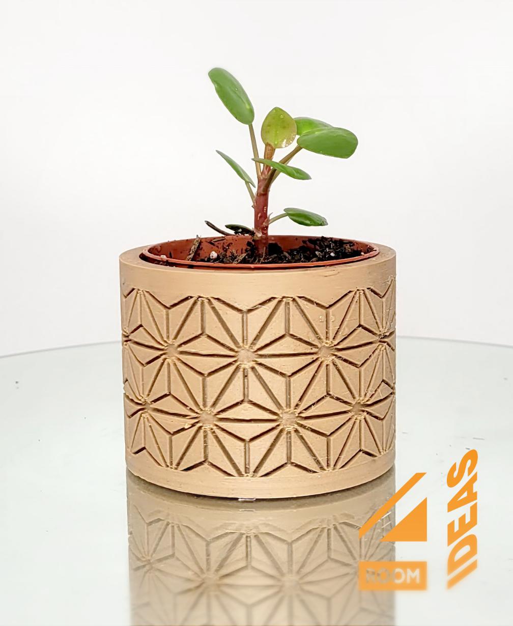 Succulent Planter Japanese Style - Hemp Leaves/Asanoha V2 3d model