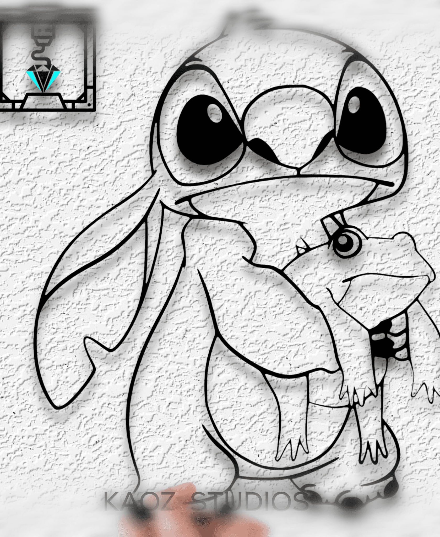 Lilo and Stitch wall art alien wall decor frog decoration 3d model