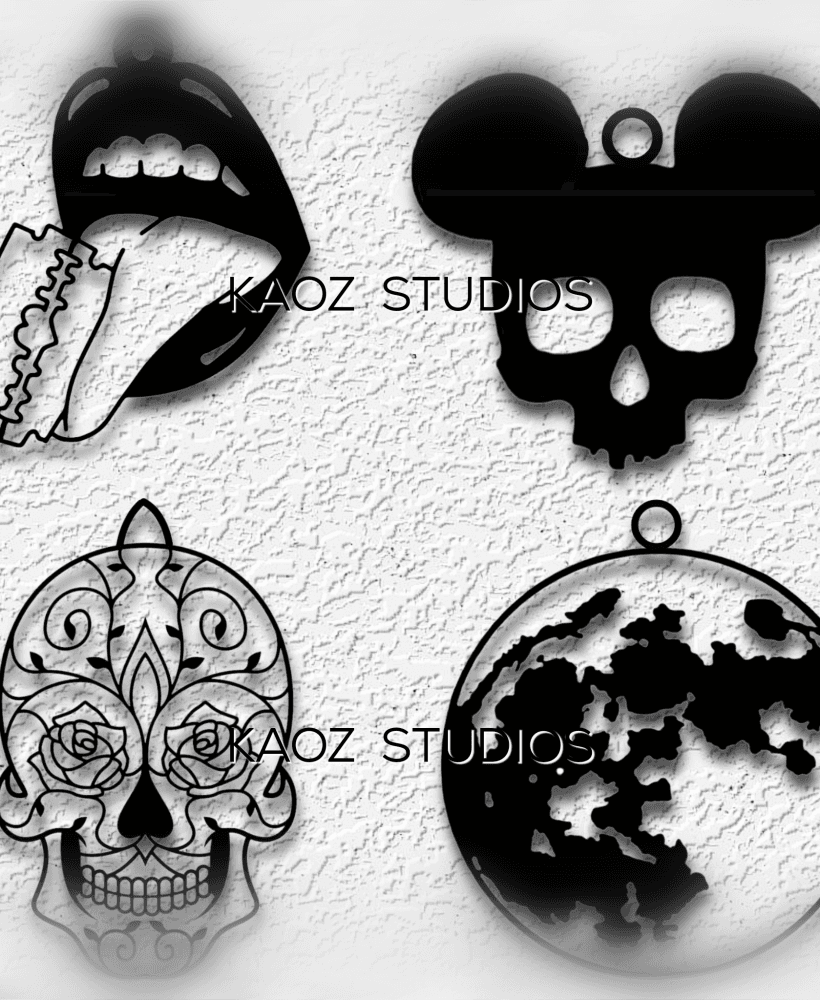 gothic charms halloween earrings party decor 3d model