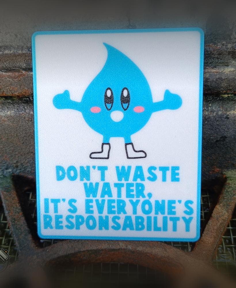 Dont's Waste Water Dropy Sign 3d model