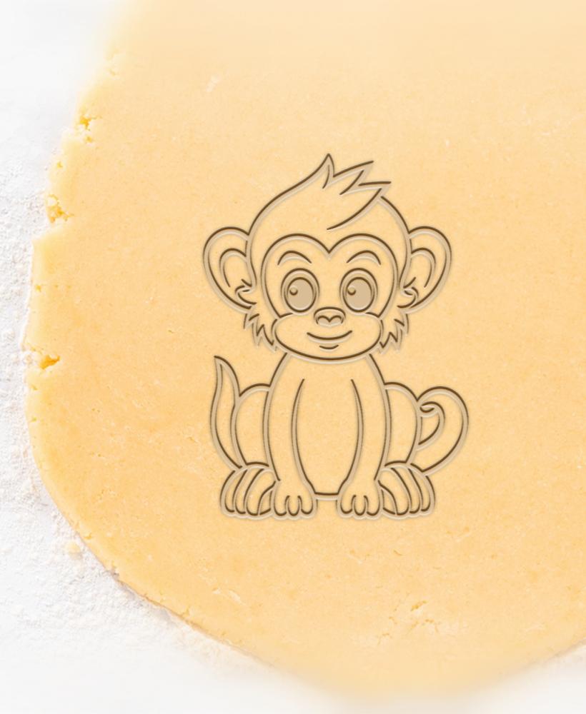 Baby Monkey Cookie Cutter, Biscuit Cutter 3d model