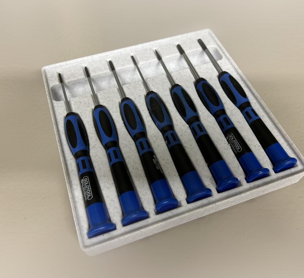 Gridfinity Precision Screwdriver Tray 3d model