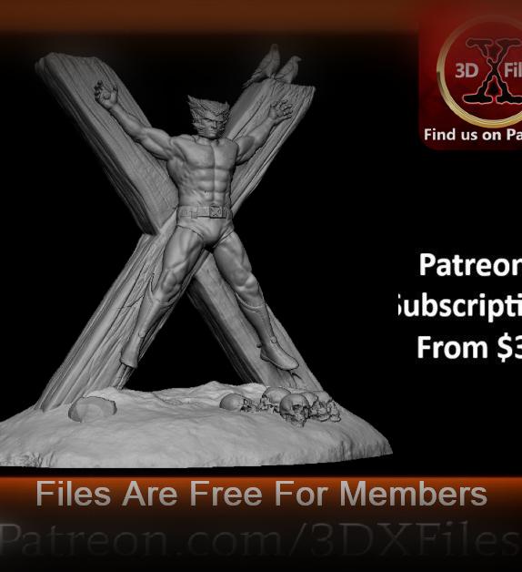 Wolverine Crucified - Uncanny Xmen #251 - Statue  3d model