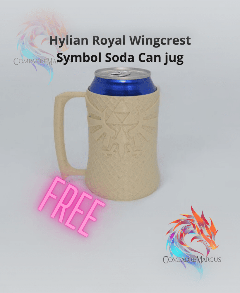 Soda Can Jug Royal Wingcrest Symbol / Hylian Shield / Easy print / 3mf included 3d model