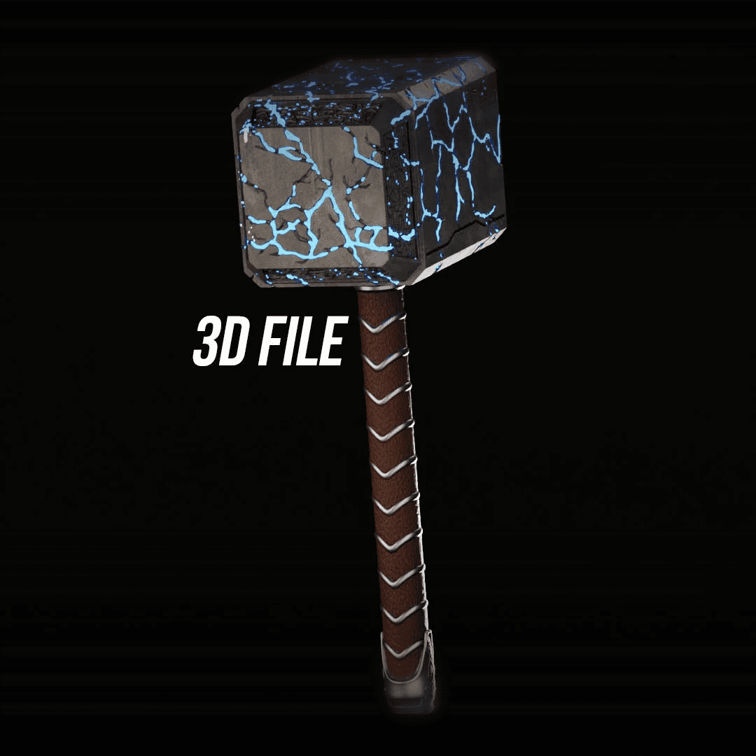 Mighty Lady Thor Cracked Hammer Mjolnir 3D FILE STL 3d model