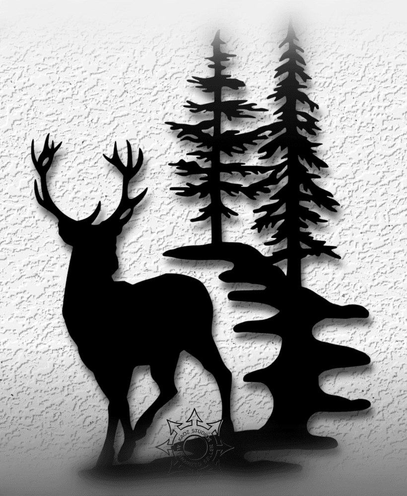 deer in the woods wall art wildlife decor 3d model