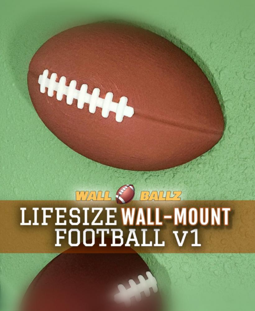 Lifesize Decorative American Football Half v1 :: 'Wall Ballz' Hanging Pop-Out 3D Art Collection 3d model