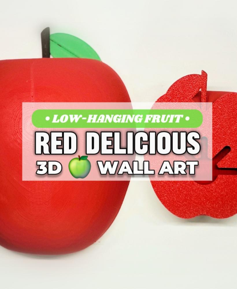 Jumbo Red Delicious Apple Decorative Pop-Out 3D Wall Art :: The 'Low-Hanging Fruit' Collection 3d model