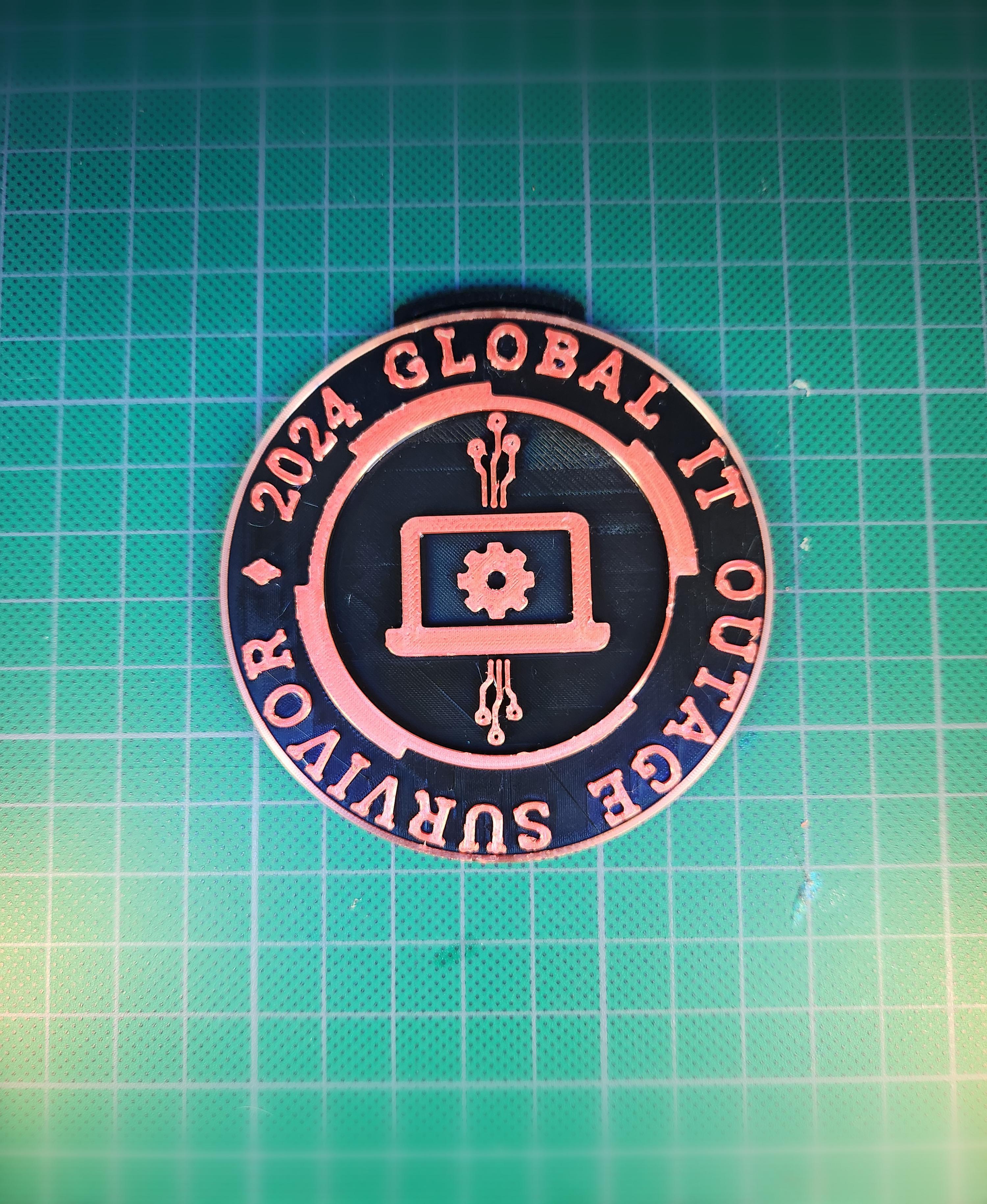 Global IT Outage 2024 Survivor Medal 3d model