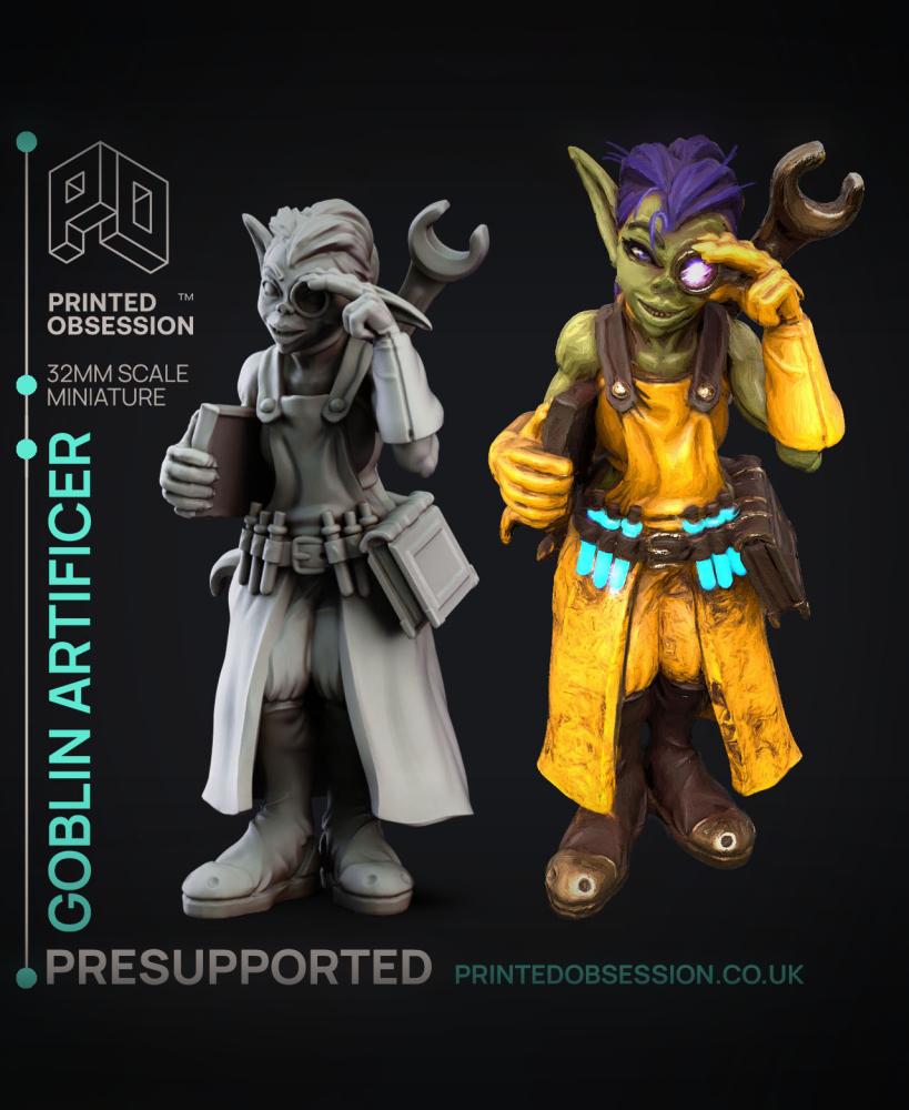 Technical - Goblin Artificer - Goblin Potion Brewer - PRESUPPORTED - 32mm Scale  3d model