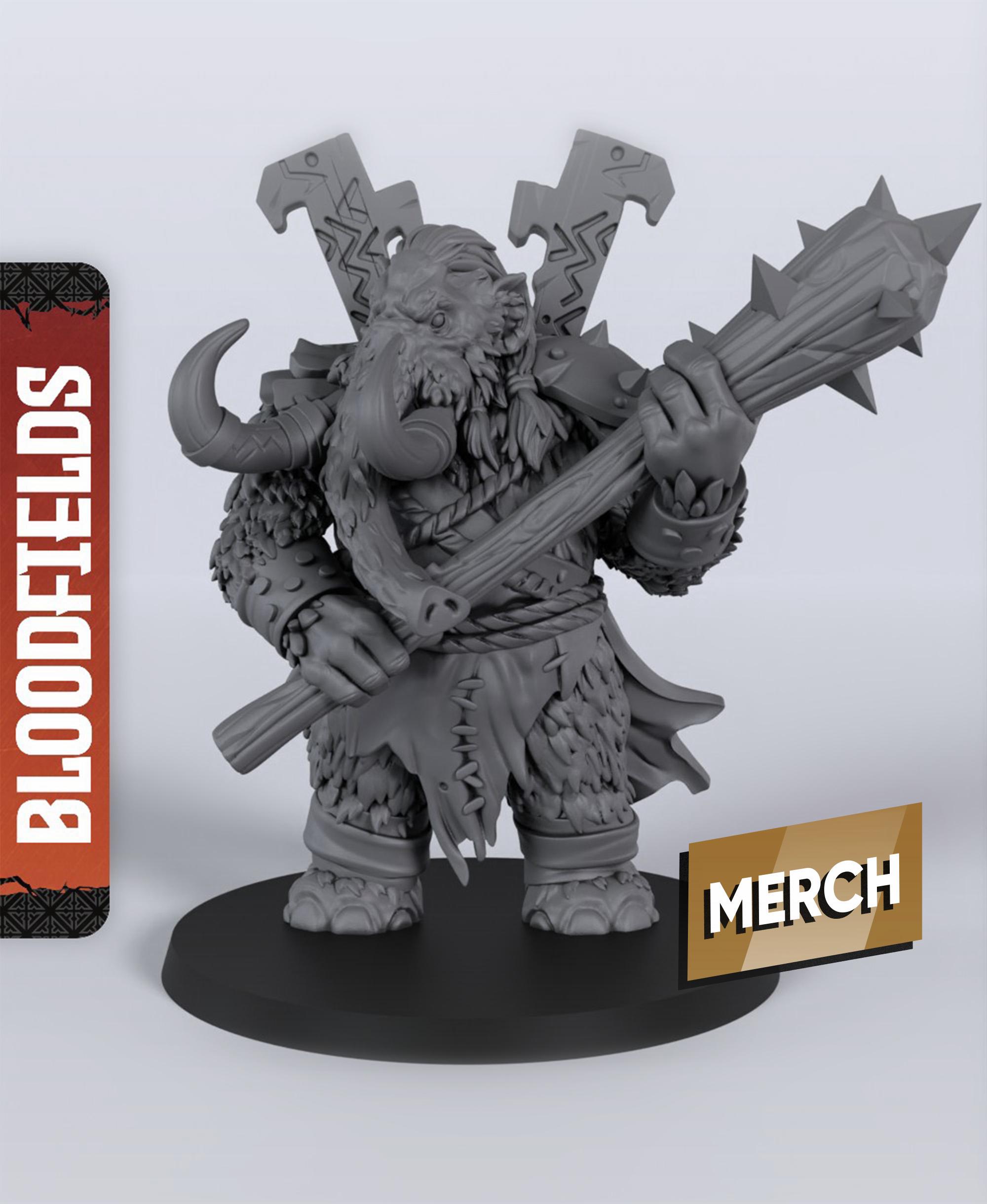Vishal (Weremammoth) - With Free Dragon Warhammer - 5e DnD Inspired for RPG and Wargamers 3d model