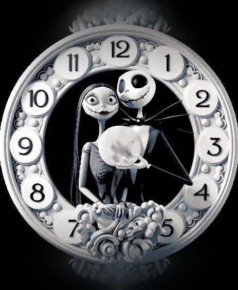 Nightmare Before Christmas Jack and Sally Clockface - Halloween 3d model