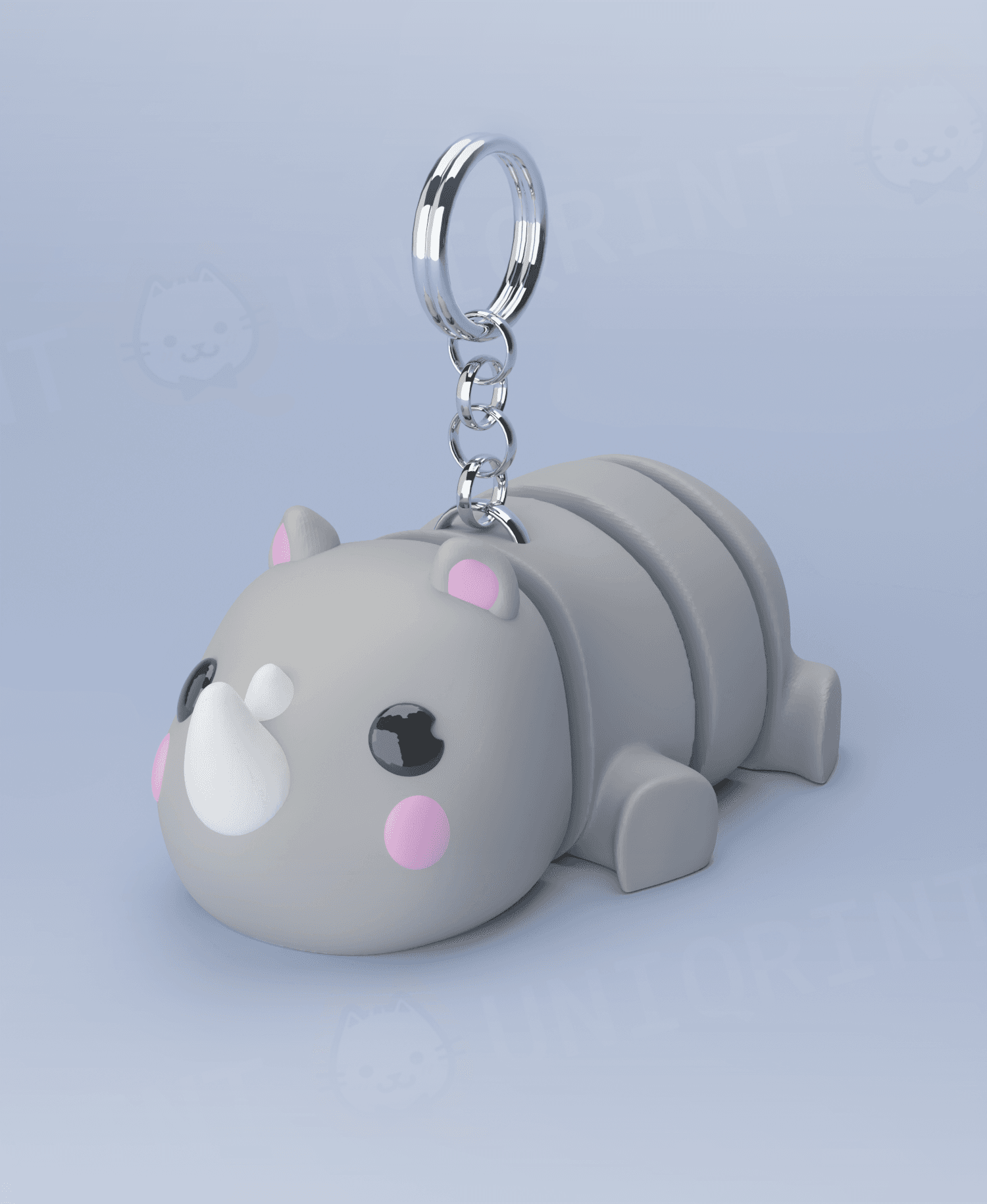 Flexi Rhino Keychain 3d model