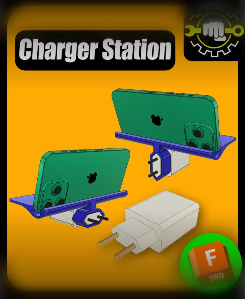 Smartphone Stand Charger + Ebook Technical Drawing 3d model