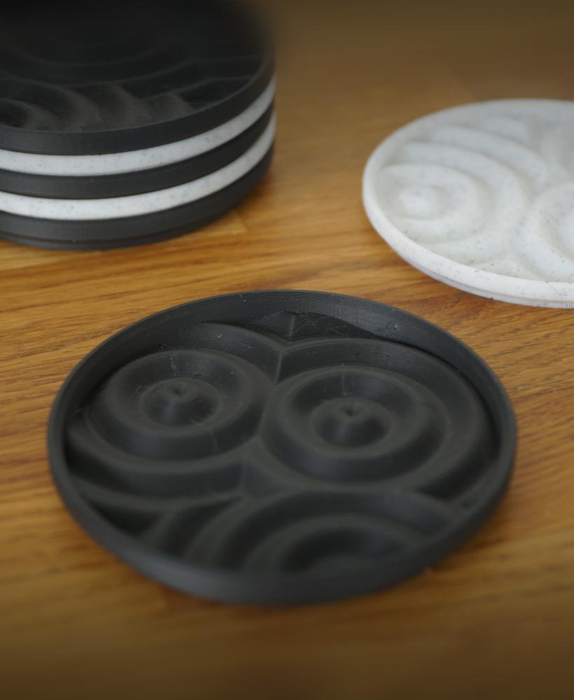 Ripple Pattern Coasters | 2 sizes | 12 Variations | 3D Print STL File Digital Download | Stackable C 3d model